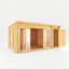 Mercia 17ft x 10ft Studio Pent Log Cabin With Side Shed (28mm)