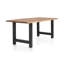 Kaytrin Acacia Rectangular Wood Top Dining Table with Iron Base-1516750373