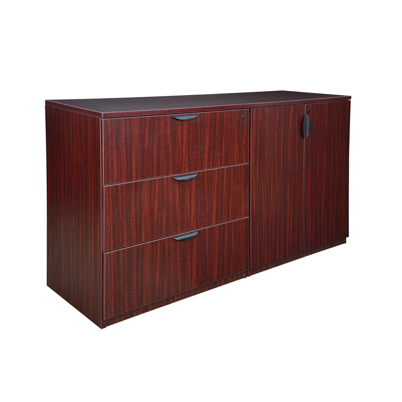 Nebih Stand Up Side to Side Storage Cabinet/ Lateral File, Mahogany