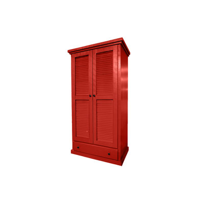 Farmhouse Extra Wide Solid Wood Armoire Wardrobe with shutter doors