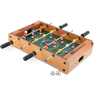 Hey Play Foosball Table - Mini Soccer/Football Table Game for Arcade, Game Room, and Mancave - Set Includes Two Balls and Score Keeper