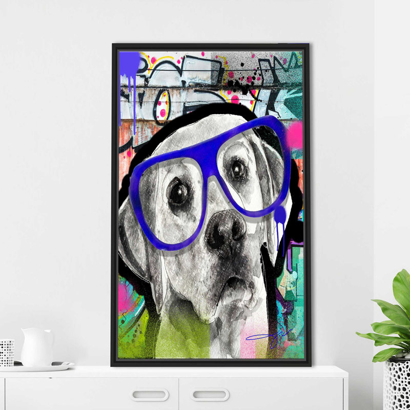 Labrador (vertical) par By Jodi - impression, Cadre flottant noir, H 51,5 po x l 31,5 po x P 2 po