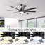 Grand ventilateur de plafond Brixham de 52 pouces avec lumière à DEL à intensité variable et 8 pales en ABS avec télécommande et moteur à courant continu réversible pour le salon-114230742