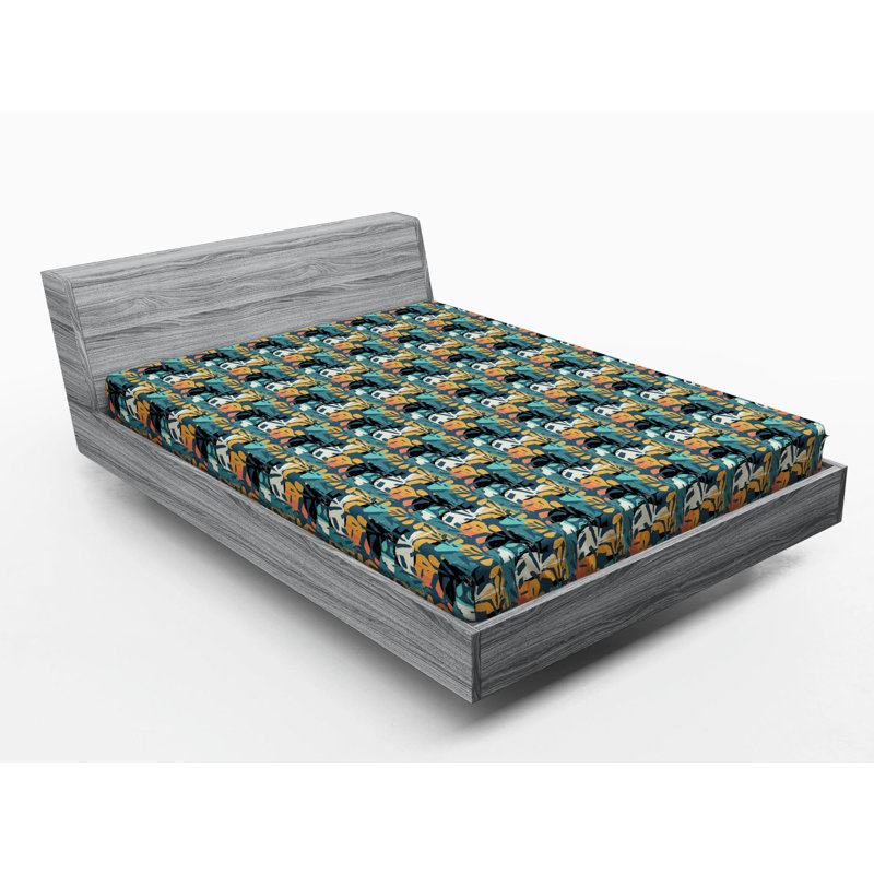 Microfiber Abstract Fitted Sheet, Queen Fitted Sheet