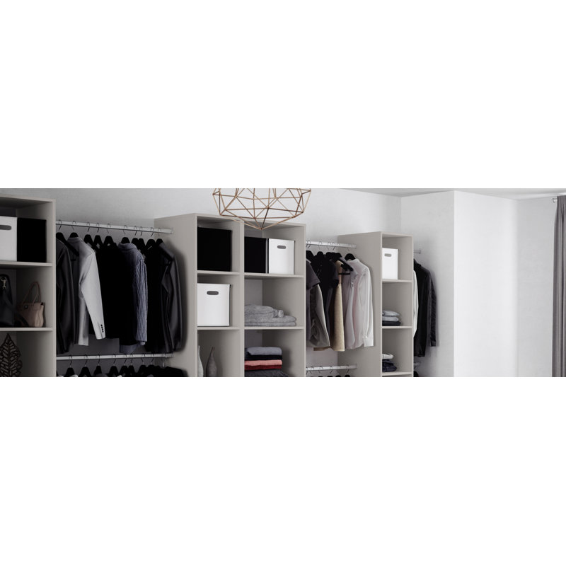 280cm W Manufactured Wood Clothes Storage System, White