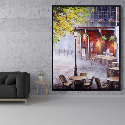 Outdoor Restaurant By A Nice Day Print On Canvas