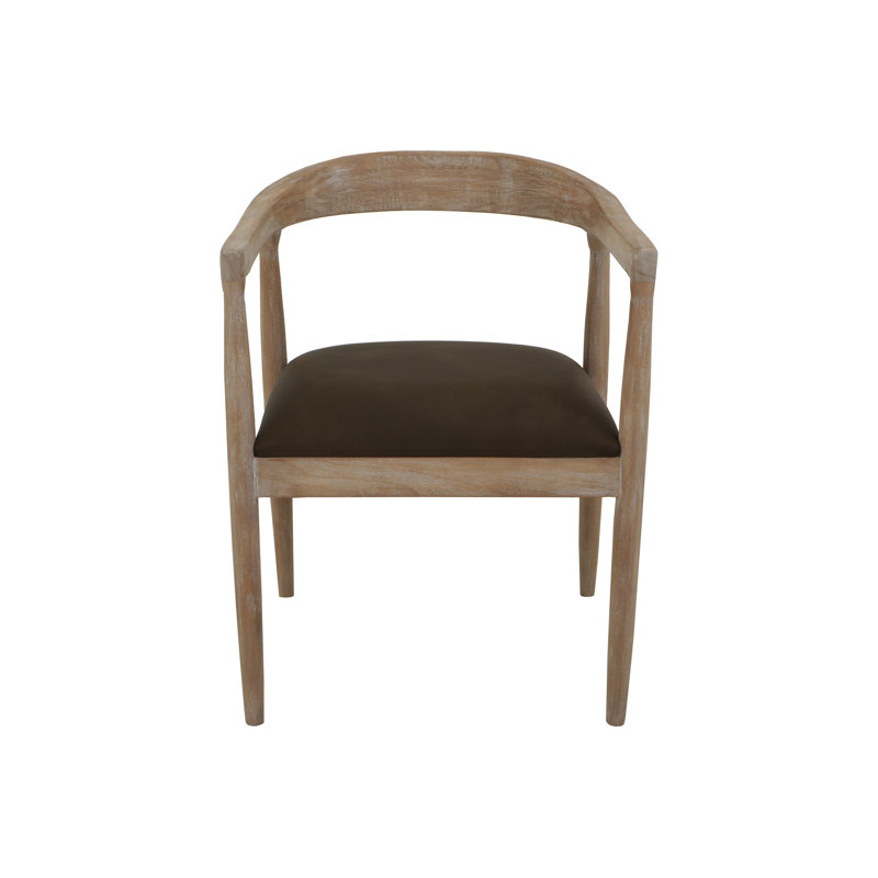 Fauteuil en teck rembourré, fauteuil en bois