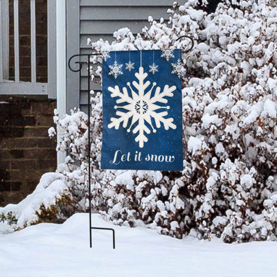Let It Snow Winter Applique Garden Flag