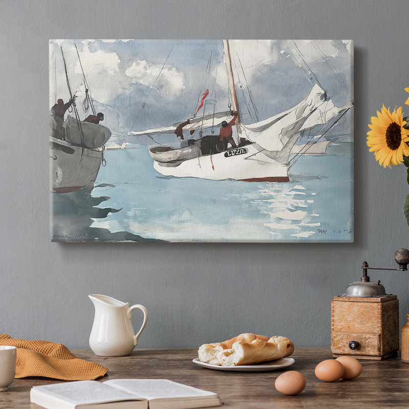 The Sloop «Lizzie» -Winslow Homer-Gallery, toile tendue-c. 1873, 8 x 12