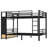 Queen over Queen size Metal Bunk Bed for Teens with Drawers, Shelves & Pegboard – Space-Saving Multifunctional Storage,Black