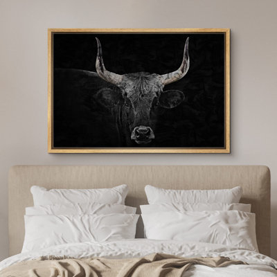 «Bull Portrait Cow Head Farmhouse Country Southwest Texas Animals Photographie Decor» sur toile