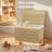 Storage Basket With Lid, 42.3 Gallon (160L) Storage Bin, Woven Blanket Storage Basket With Handles, Foldable, Removable Liner, Metal Frame, For Bedroom, Laundry Room-290404120-290404119
