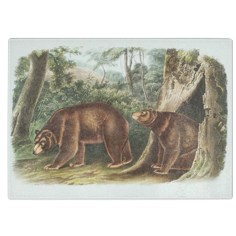 Tempered Glass Bears Chopping Board, 39 cm W x 28.5 cm L