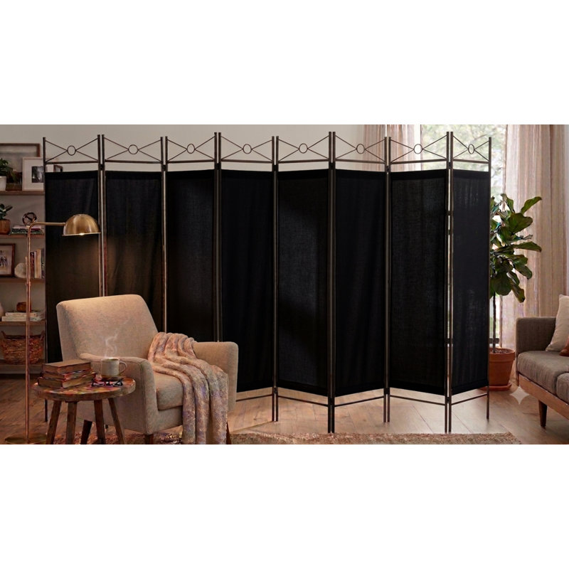 Cloison pliante Rhiann, 8, Noir
