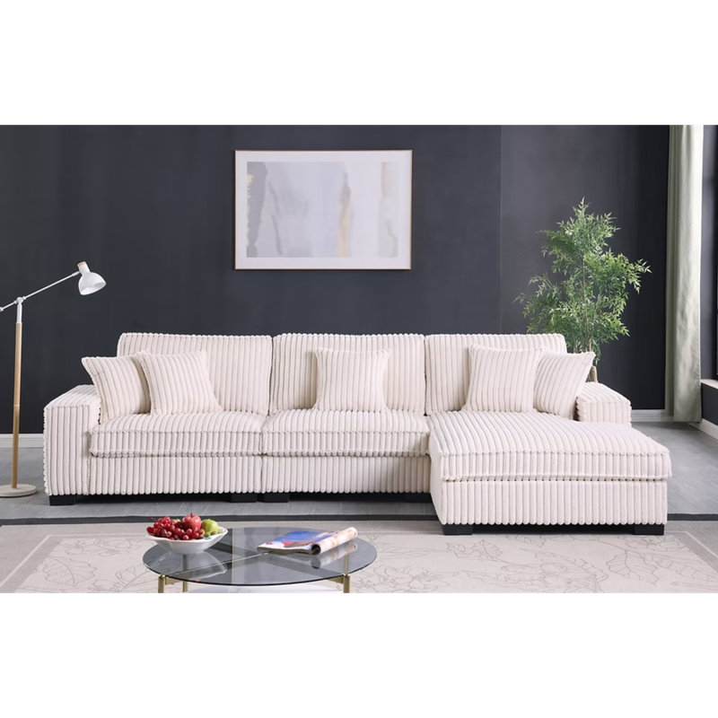 Canapé modulaire 3 pièces Comfy II, Tissu crème