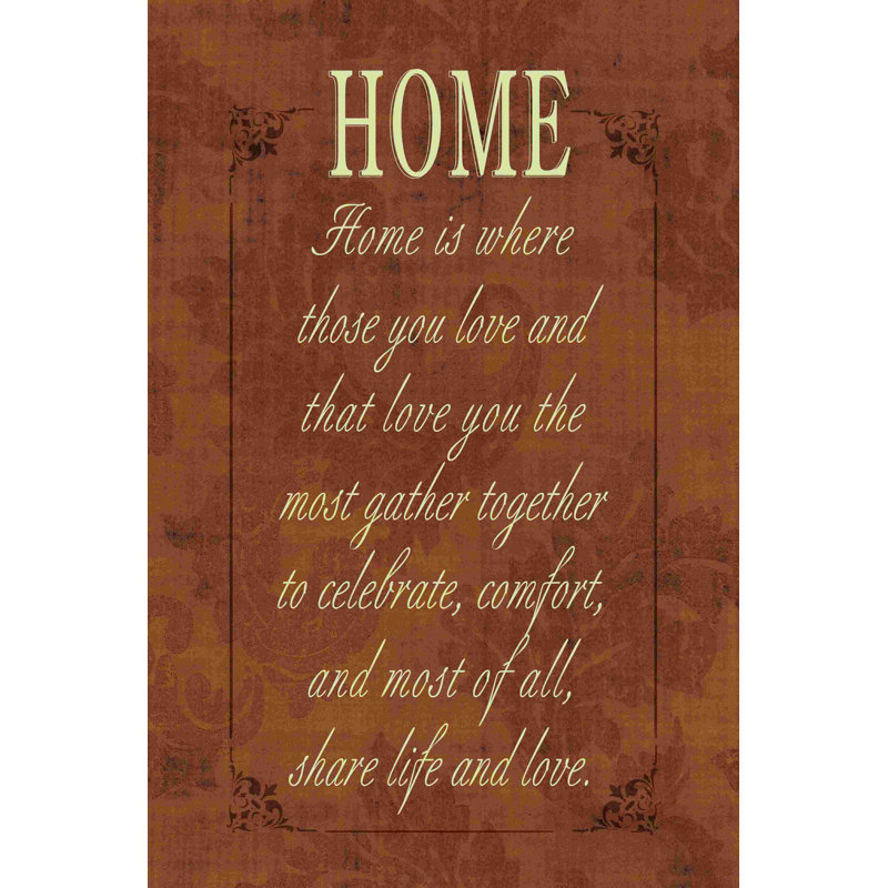 Home 2 - Art textuel sur toile tendue, H 12 po x l 8 po