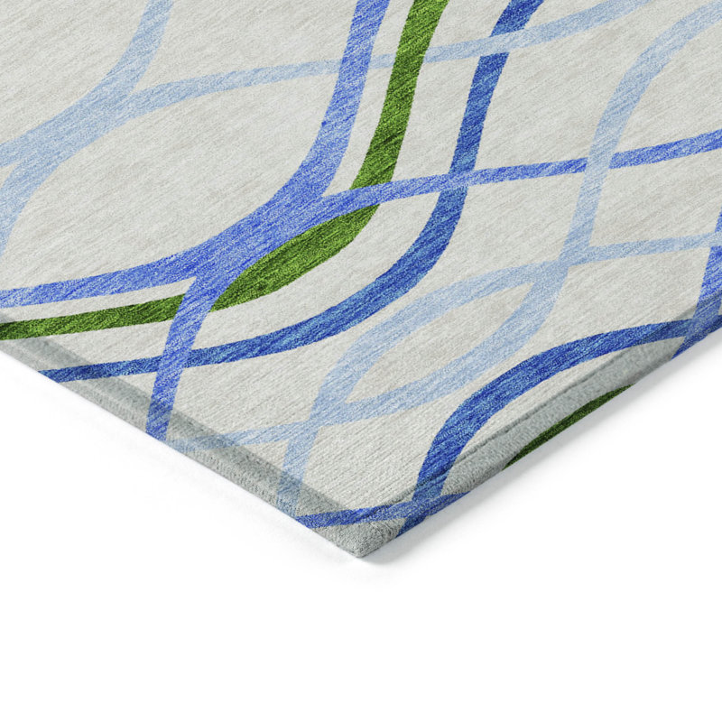 Lamanna Washable Abstract Indoor / Outdoor Rug, Rectangle 10' x 14'