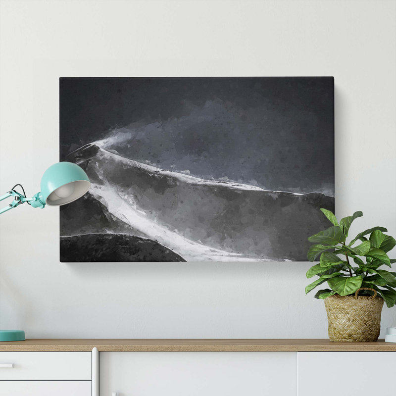 Snow Upon A Mountain Peak In Abstract - Wrapped Canvas, 35cm H x 50cm W x 3cm D