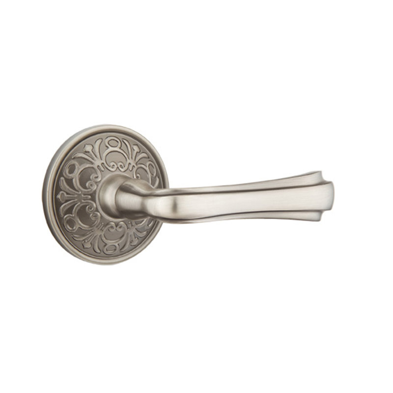 Wembley Round Double Dummy Door Lever with Round Rosette, Right, Antique Nickel