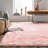 Haja Pink Fluffy Faux Sheepskin Fur Shag Area Rug-1122193632
