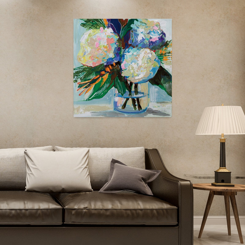 Courtesy, fleur d'hortensia contemporaine, H 32 po x l 32 po