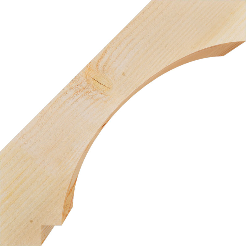 Attelle impériale du genou, Sapin de Douglas, Brute, H 18 po x l 4 po x P 18 po
