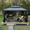 Pavillon de jardin extérieur en aluminium 10 pi x 14 pi à toit rigide mauve avec toit en acier galvanisé double pour terrasse et rideau de pavillon extérieur toutes saisons inclus, gris clair