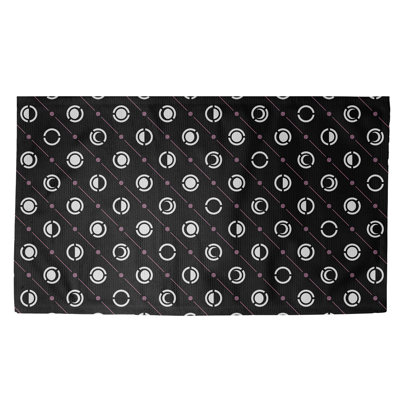 Tapis décoratif des phases de lune noires