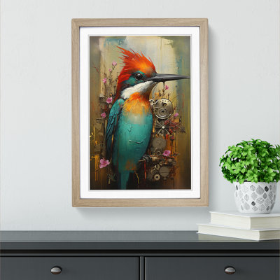 Hummingbird Painting - Single Picture Frame Print on Wood