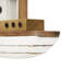 Ensemble de sculpture brune en bois fabriqué à la main avec accents blancs Woolley