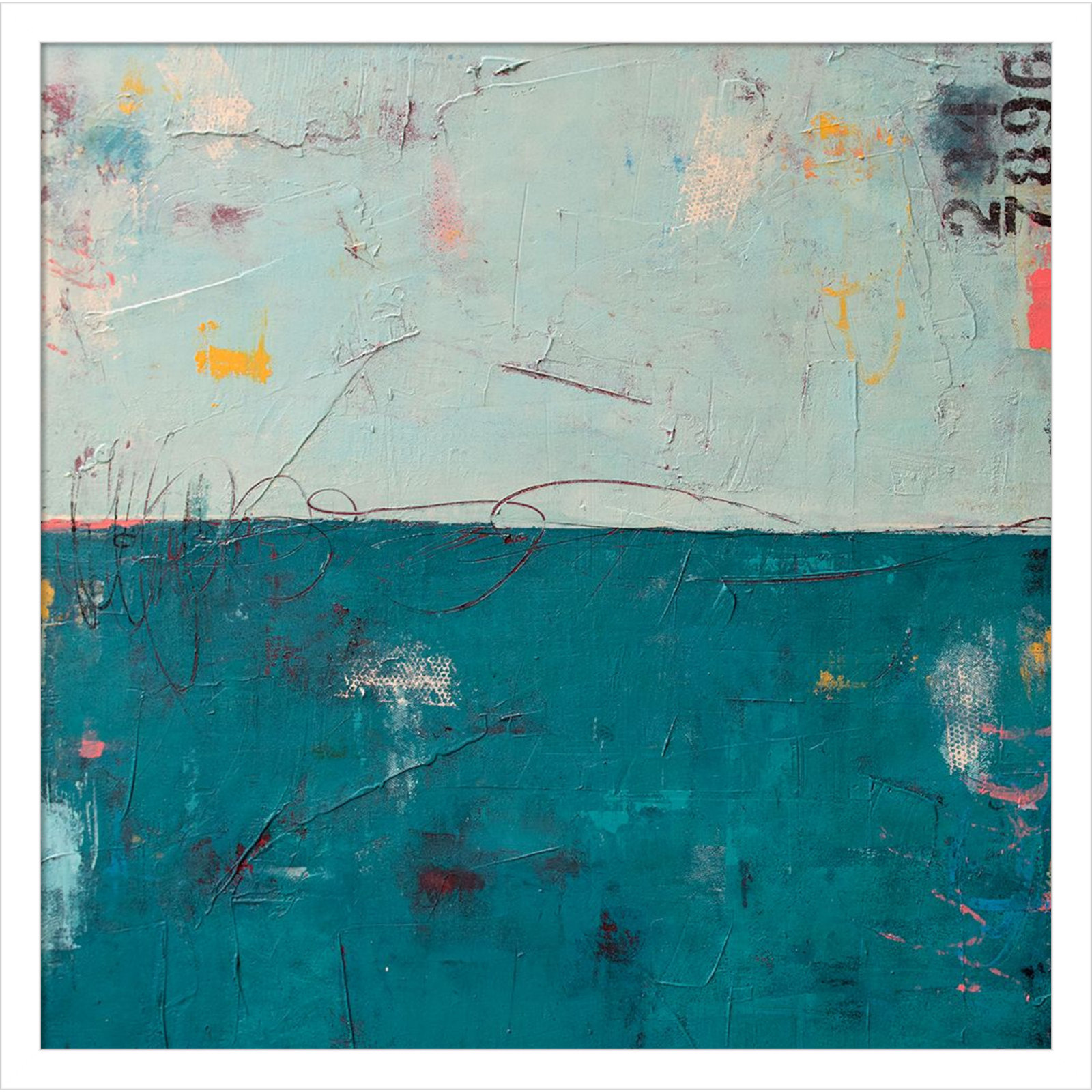 Blue Bay Hideaway Print by Erin Ashley, 21" H x 21" W, White