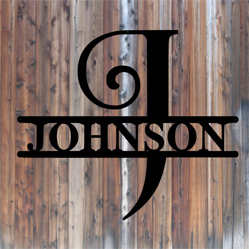 Décoration murale simple avec lettre fendue et monogramme, H 36 po x l 36 po x P 0,25 po, Oui, Dos plat
