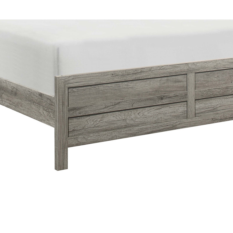 Grand lit de style rustique, fabrication en placage de faux bois