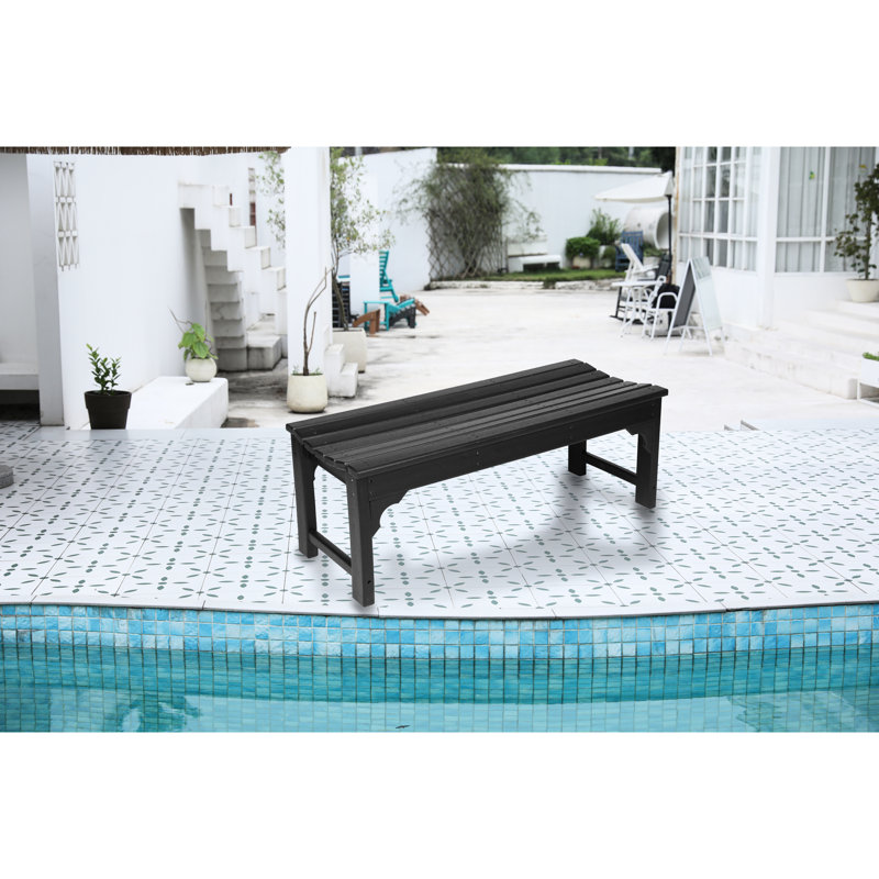 Banc de balcon Abraham - capacité de 500 lb, protégé, noir, pour la résistance aux intempéries des jardins, matériaux, Noir
