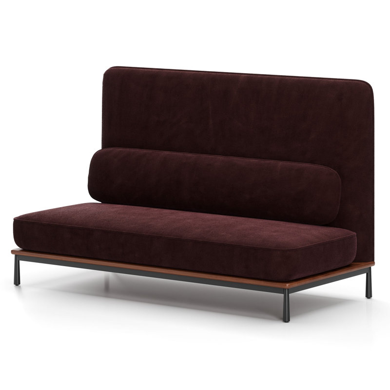 Arc Sofa Two-Seater High Back Middle, Natural Walnut, Sunhill Amethyst SH-31