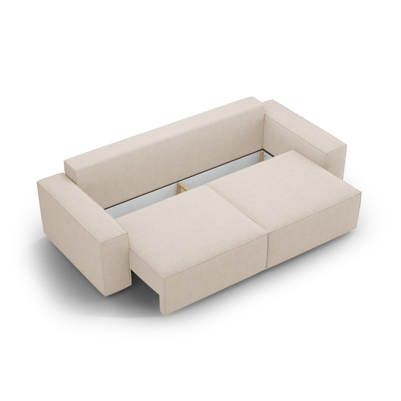 Biles 4 Seater Boucle Sofa Bed, Beige