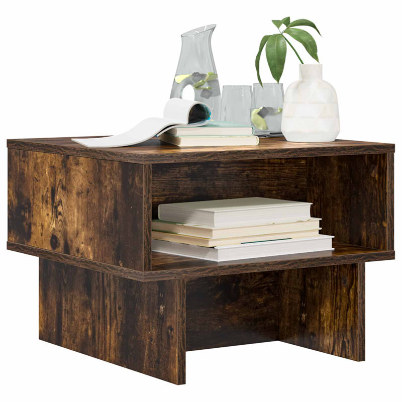 Coffee Table with Storage, Smoked Oak, 35cm. H x 48cm. L x 46cm. W
