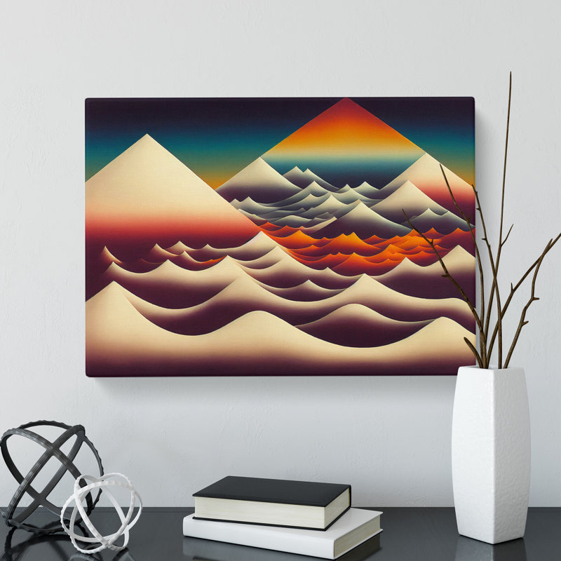 Snazzy Abstract Mountains - Wrapped Canvas, 35cm H x 50cm W x 3cm D