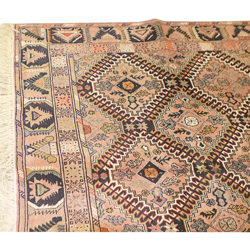 Hand Knotted Wool Area Rug in Red