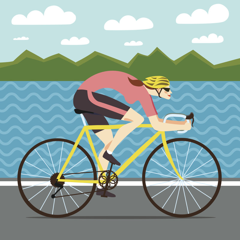Fast Woman Racing Cyclist by Shtonado - Wrapped Canvas Painting, 30cm H x 30cm W x 3.8cm D