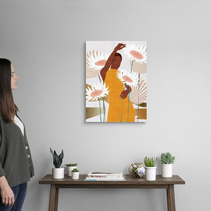 «Sun Kissed Woman II» par Melissa Wang - reproduction d'art, H 24 po x l 18 po x 1,25 po, Toile tendue