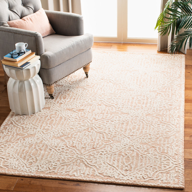 Tapis géométrique en laine / coton touffeté à la main Robblee, Rectangle 8 pi x 10 pi