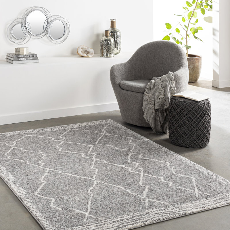 Tapis gris/gris anthracite sud-ouest Arlo, Rectangle 7 pi 10 po x 10 pi
