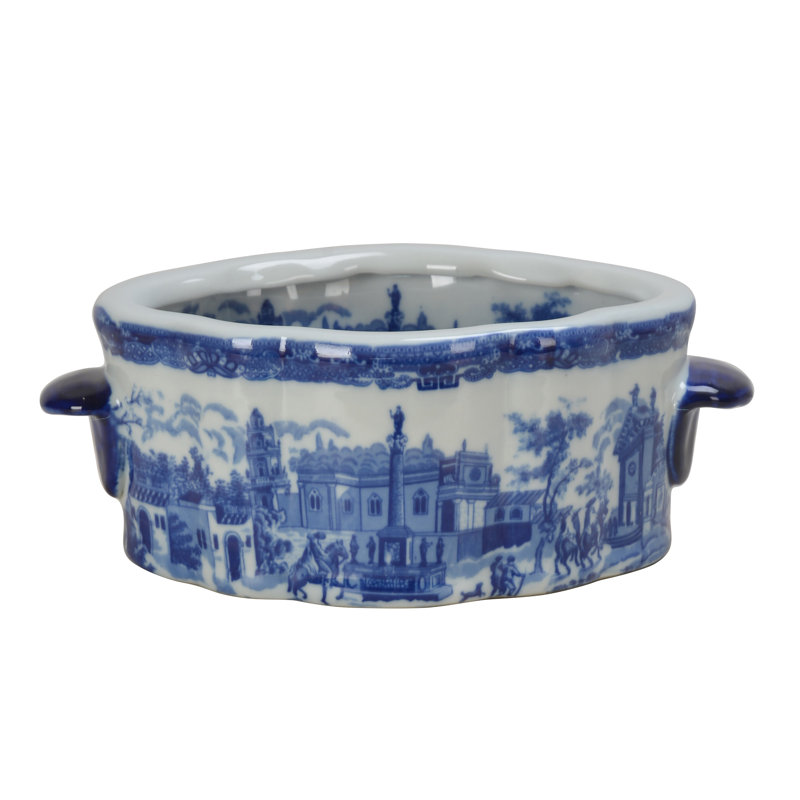 Pot de fleurs en céramique Morse, H 5,9 po x l 16 po x P 11 po