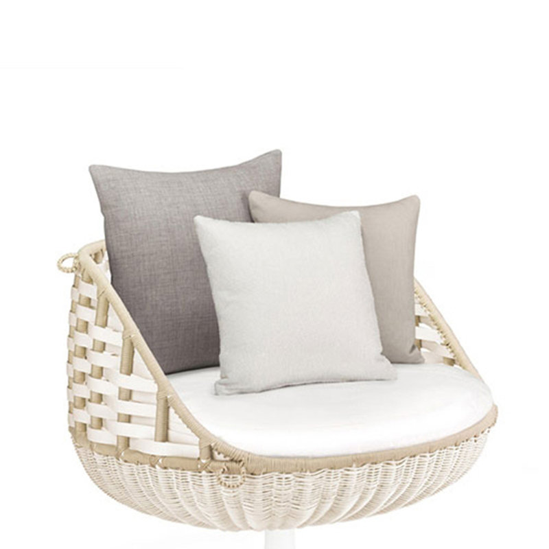Rattan Patio Daybed Swivel Wicker Outdoor Armless Lounge Chair