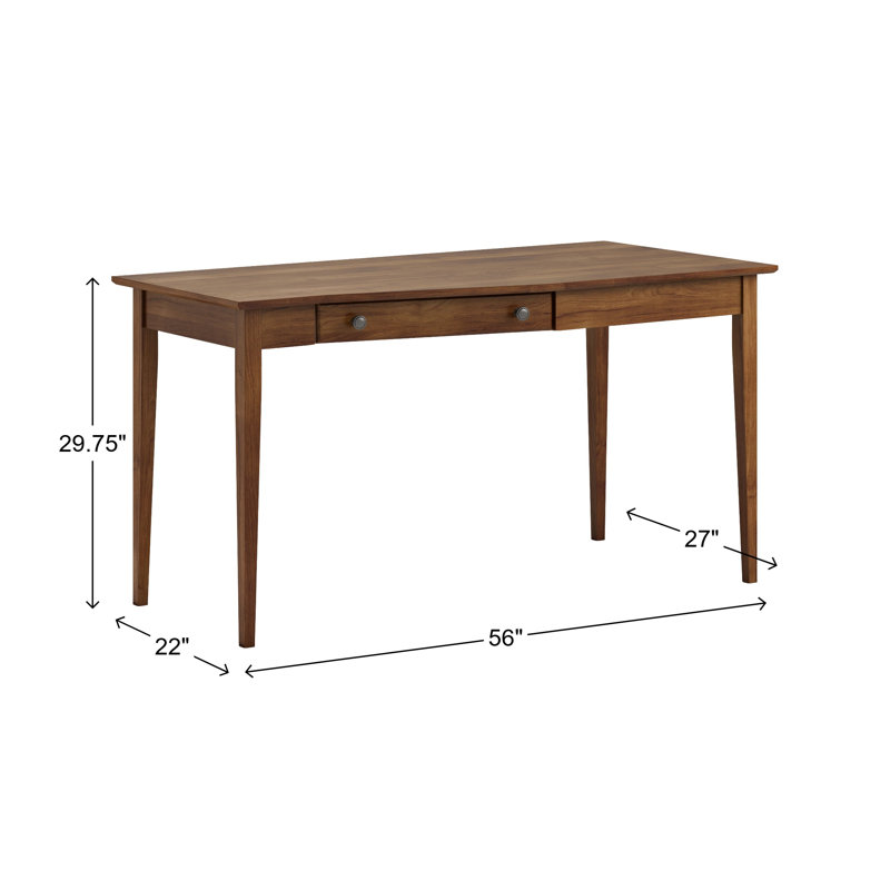 Bureau de base en bois massif Malani, Brun toscan
