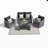 Modern All-Weather 4-Piece Wicker Patio Conversation Set with Cushions & Tempered Glass Table-1584535006