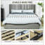 Structure de lit double tapissier pleine grandeur avec rangement, sans bruit, facile à assembler, sans sommier tapissier, gris clair-1195532646