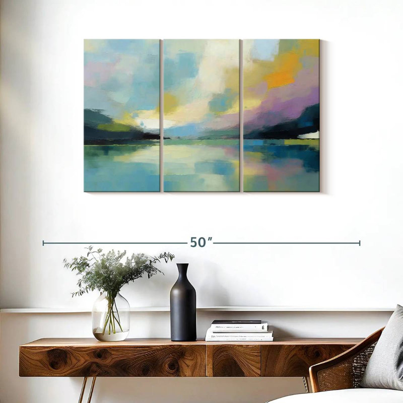 Avery Patchwork Sky Abstract Landscape, 24" H x 38" W