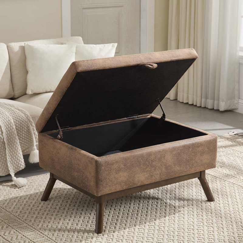 Storage Coffee Table,Ottoman, Coffee Microsuede
